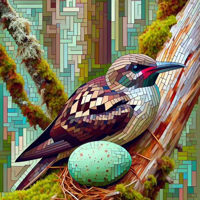 Songbirdz: #7772: Hatchlings: Alcids: Marbled Murrelet