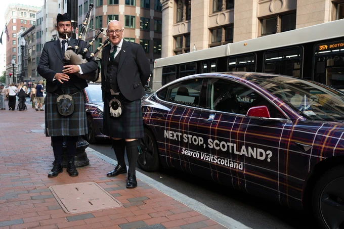First Minister John Swinney in Boston. 