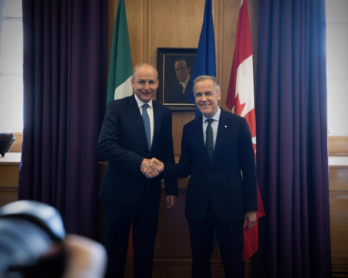 Le premier ministre Carney rencontre le taoiseach d’Irlande, Micheál Martin, à Dublin, en Irlande.