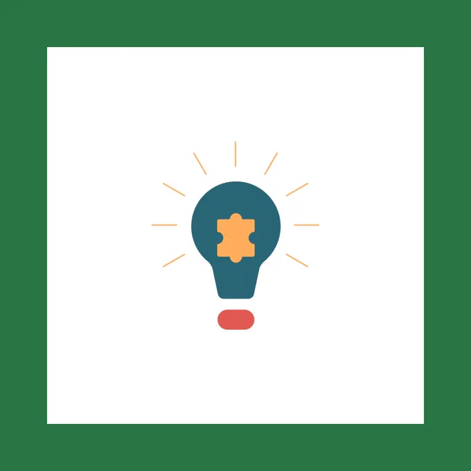 A light bulb with a puzzle piece
