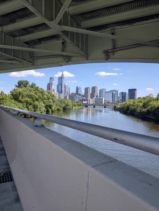 Philadelphia skyline from under 676 (?)