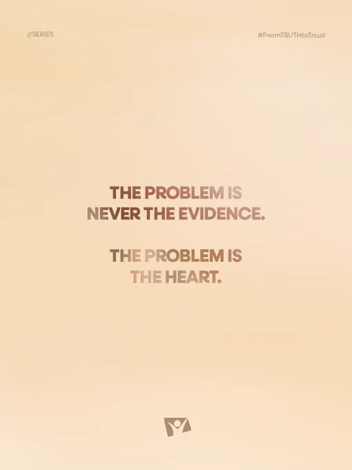 A minimalist image featuring a thought-provoking quote about the importance of the heart over evidence. The design is clean with a warm color palette.