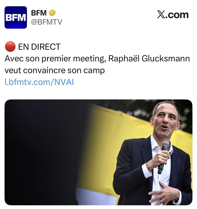 BFM : 🔴 EN DIRECT
Avec son premier meeting, Raphaël Glucksmann veut convaincre son camp