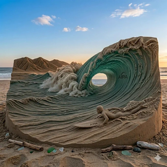 🎨🌊 Quando arte e surf se encontram.

Uma incrível escultura em areia capturando a essência de um tubo perfeito. Cada detalhe transmite movimento, energia e a conexão única que os surfistas têm com o oceano.

Algumas ondas duram segundos. Outras ficam eternizadas na arte.

#Surf #Surfing #SandArt #BeachArt #WaveArt #Barrel #TubeRiding #OceanArt #SurfCulture #SurfLifestyle #SurfPhotography #AIpa #SurfReport #SurfSpotAI
