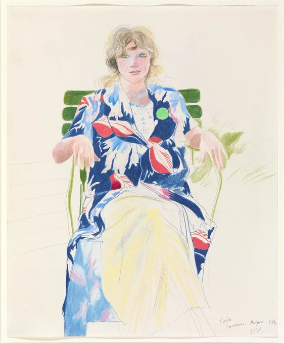 Celia, Carennac, August 1971, 1971, crayon on paper