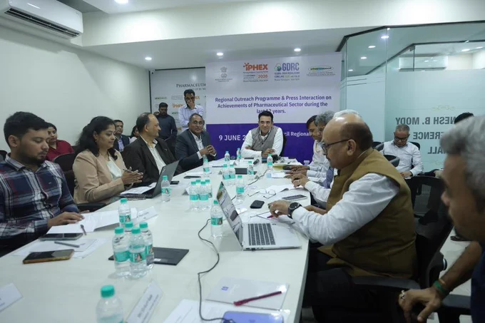 Mr Mohit Yadav, IFS, Joint Secretary, DoC, during Regional Outreach Programme & Press Interaction on the Achievements of the Pharmaceutical Sector during the last 12 years of the Government