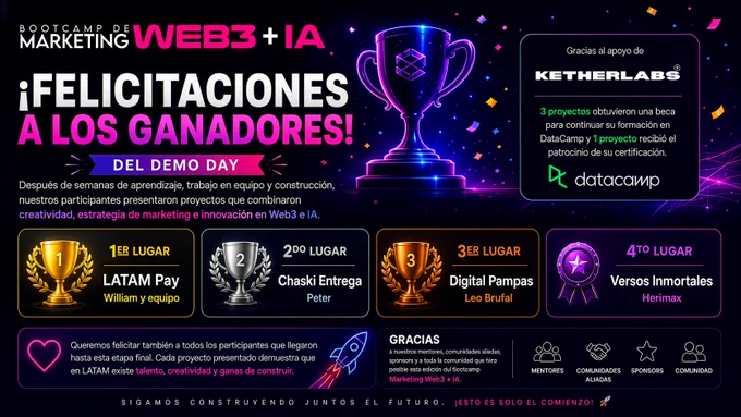 Ganadores del Demo Day del Bootcamp Marketing Web3   IA