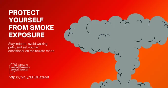 Gray smoke plume
