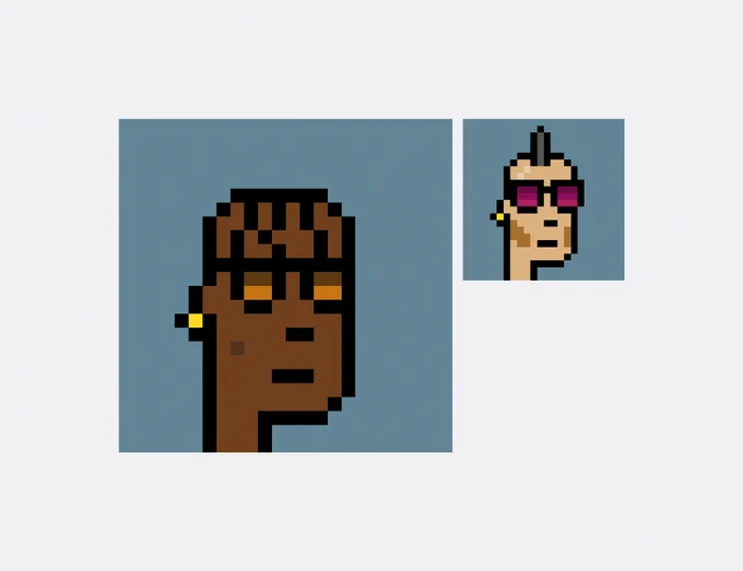 Grid of moistvonlipwig.eth (0xd59d…216d)'s 2 CryptoPunks, with 1 newly acquired punk enlarged.