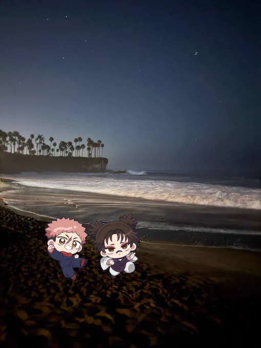 submission — “choso and yuji on a beach please”