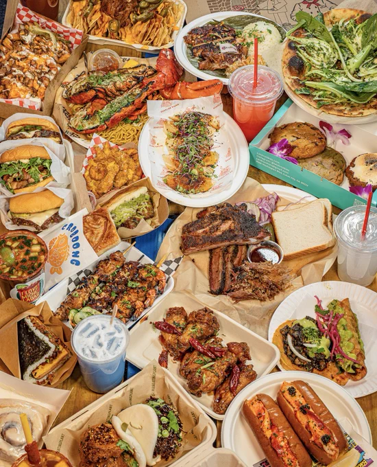 Plethora of food dishes from Smorgasburg LA at Row DTLA