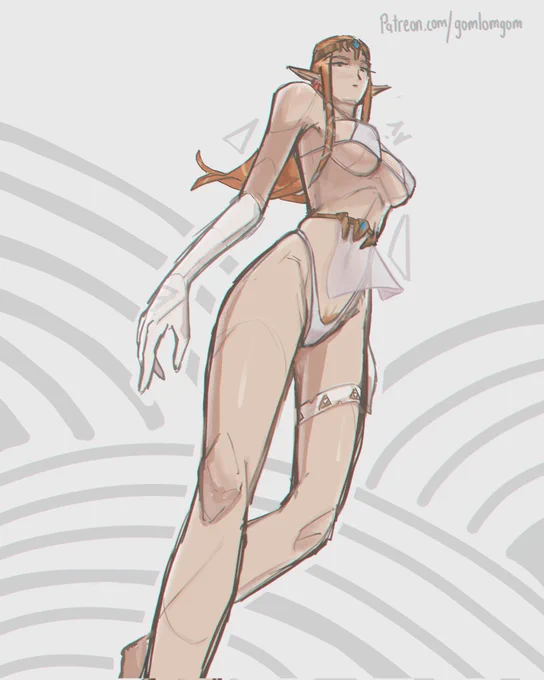Twilight Princess Zelda from a low angle and cute clothes