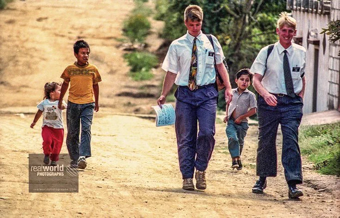 Mormons head out to try to convert Guatemalans outside Guatemala City, Guatemala, CA. Gary Moore photo. Real World Photographs.  #Guatemala #streetphotography #photojournalism #Grok #religion  #Nikon #realworldphotographs  #world #Copenhagen #Europe #garymoorephotography