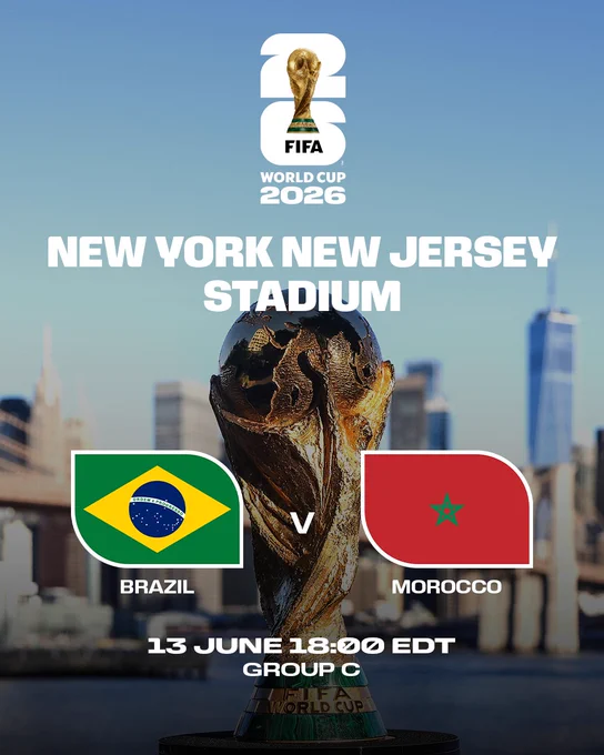 Brazil v Morocco | New York New Jersey Stadium | 13 June 18:00 EDT