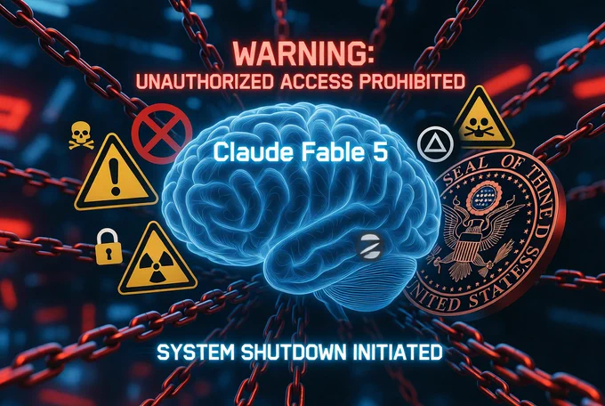  Breaking AI News: USA just killed its own most powerful modelAnthropic released Claude Fable 5 — a model that can autonomously hunt and exploit zero-day vulnerabilities.3 days later… the US government completely shut it down for all non-Americans.Even Anthropic’s foreign employees lost access.

