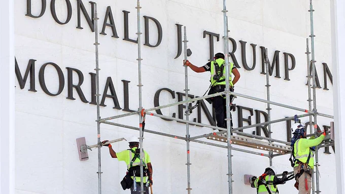Crews prepare to remove Trump's name from Kennedy Center after judge denies board request