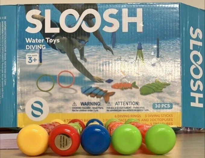Recalled Sloosh Dive Sticks, Dive Sticks Outside of Box
