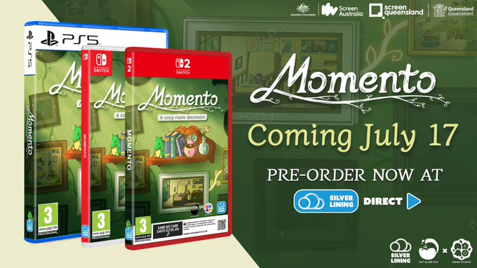 Momento Coming July 17th - pre order at Silver Lining Direct - boxes of PS5, Nintendo Switch & Switch 2