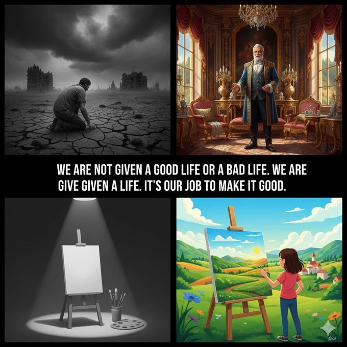 We are not given a good life or a bad life. We are given a life. It's our job to make it good.