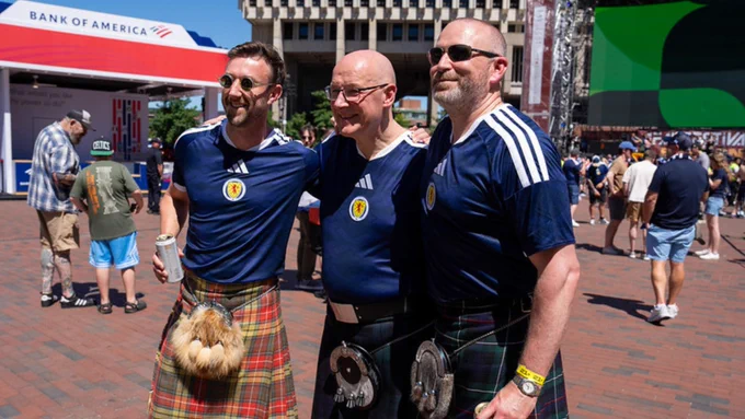John Swinney with fans at the FIFA fan festival in Boston