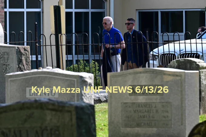 Former United States President Joe Biden is seen walking as he attends mass services at St. Joseph on the Brandywine Church in Wilmington, Delaware, Saturday, June 13, 2026.
