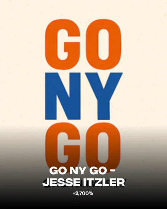 Bold text graphic featuring 'GO NY GO' in orange and blue. The design is visually striking with a motivational message.