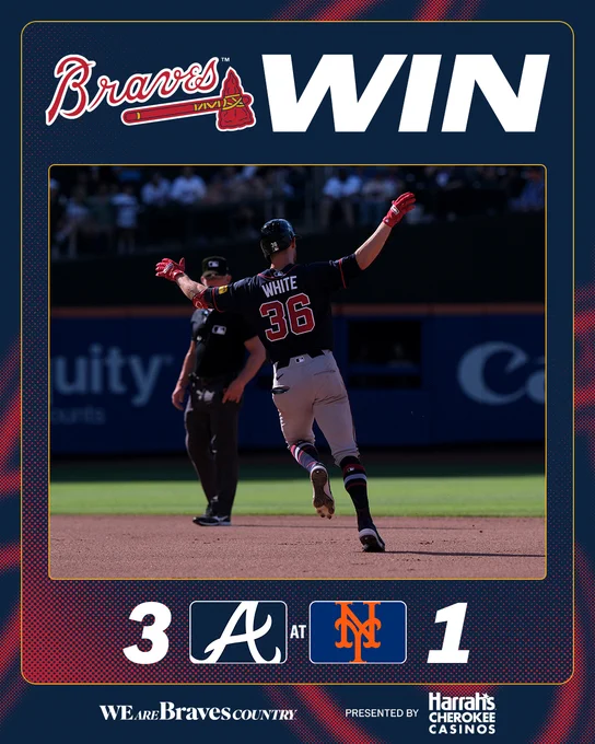 Braves Win! Final: Braves 3, Mets 1.