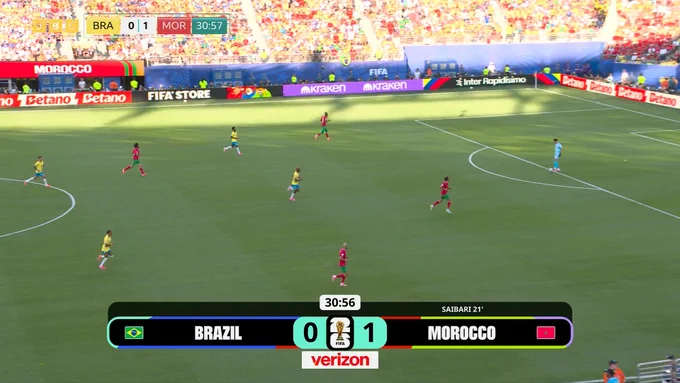 The Brazil-Morocco World Cup match on BBC One.