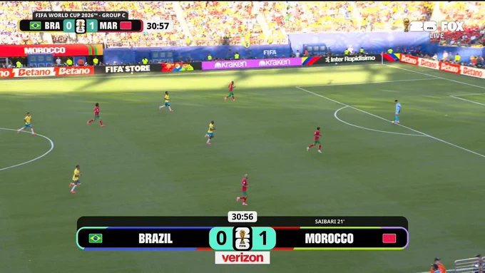 The Brazil-Morocco World Cup match on Fox.