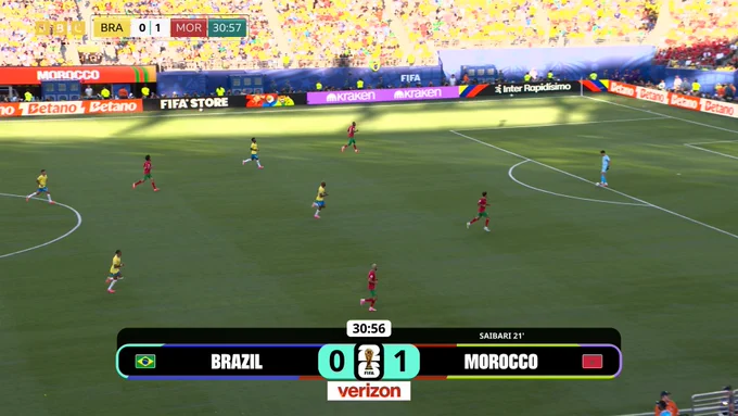 The Brazil-Morocco World Cup match on BBC iPlayer.