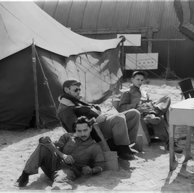 Praças do 1º Grupo de Caça durante as operações de guerra na Itália, 1944. Acervo Geraldo Marques