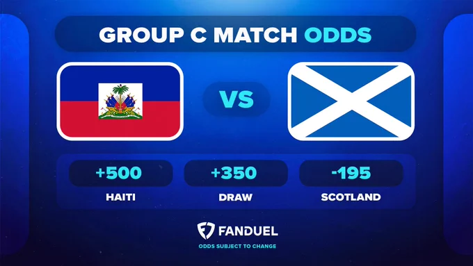 Haiti vs Scotland odds via FanDuel.