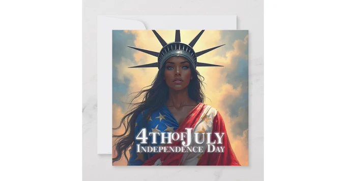 A new face of freedom 🇺🇸

This bold Independence Day artwork reimagines Lady Liberty as a strong, dignified dark-skinned woman, wrapped in the American flag beneath a dramatic sky. A powerful tribute to freedom, unity, hope, and America’s evolving identity.

👉 t.ly/YZNyA?x=pd

#LadyLiberty #IndependenceDay #FourthOfJuly #Freedom #Unity #PatrioticArt #Zazzle