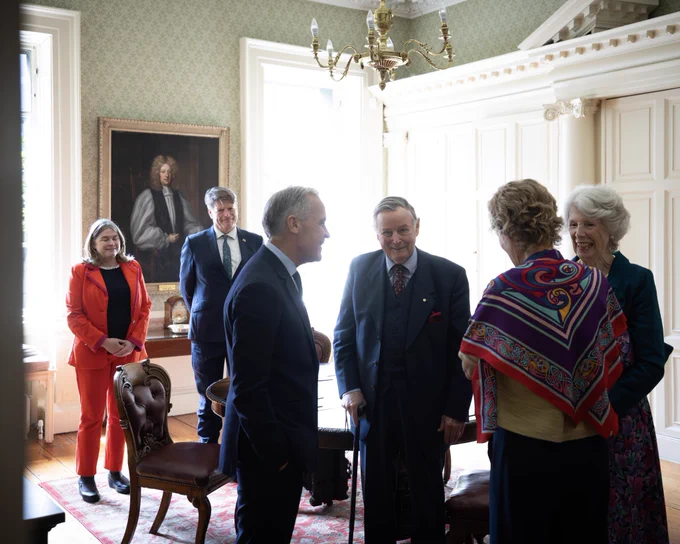 Prime Minister Carney meets with retired General John de Chastelain in Dublin, Ireland.