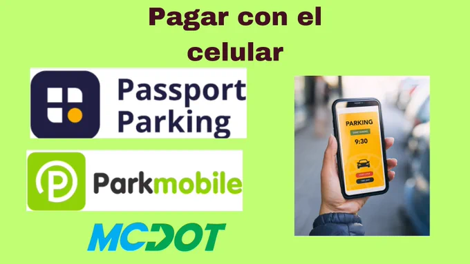 Hand holding a smartphone displaying a parking payment app screen with the word 'PARKING' and a time of 9:30.