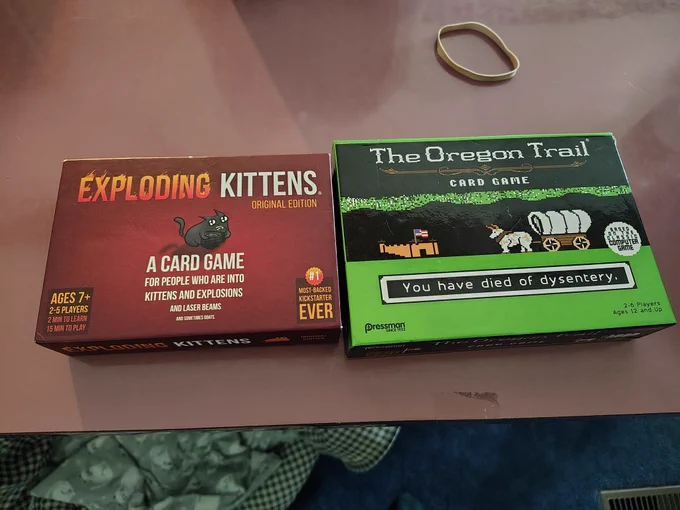 Exploding Kittens and The Oregon Trail games