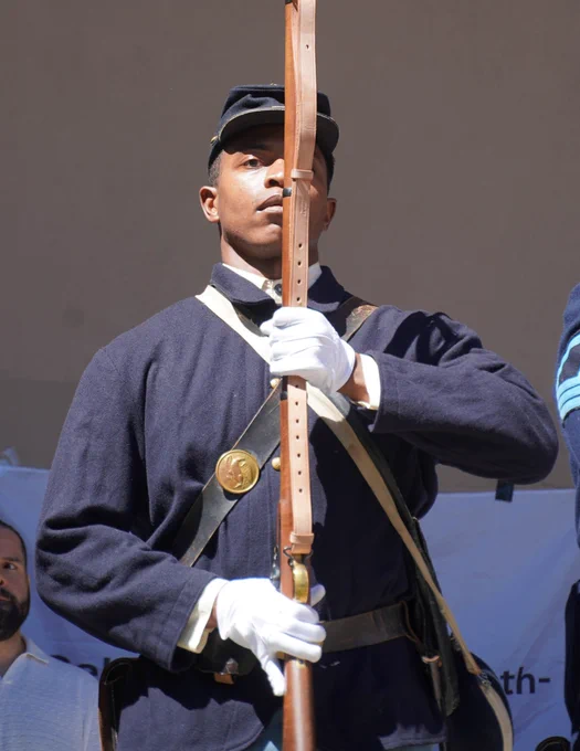 A photo of a 54th Enactors for The Color member.