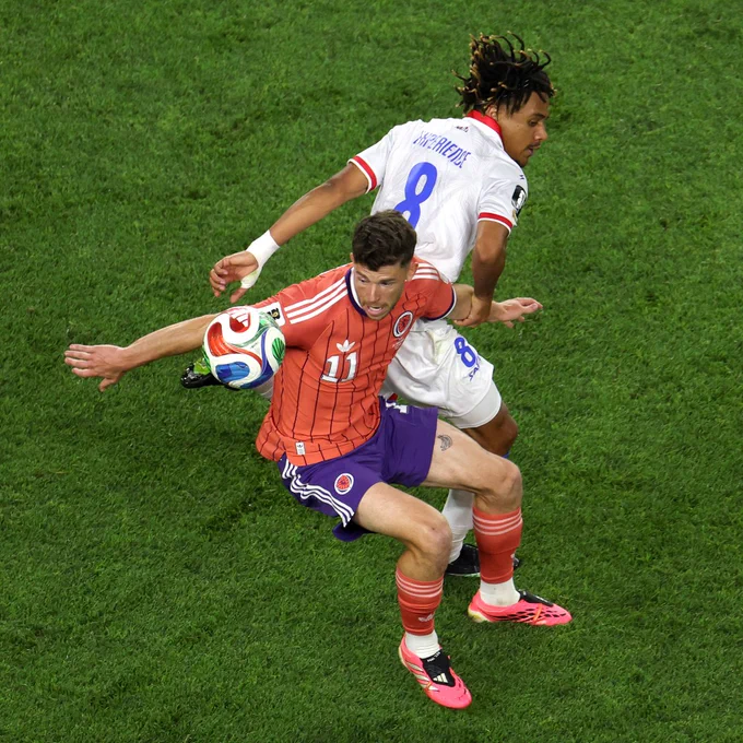 Ryan Christie on the ball for Scotland against Haiti