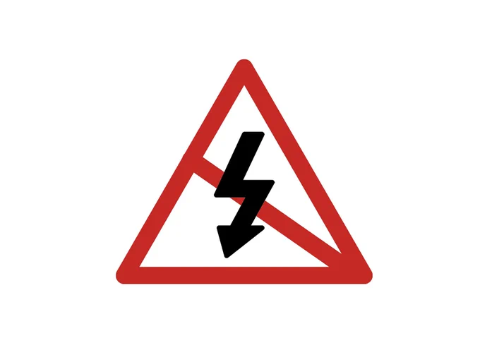 Graphic of a downward facing arrow indicating a power outage 