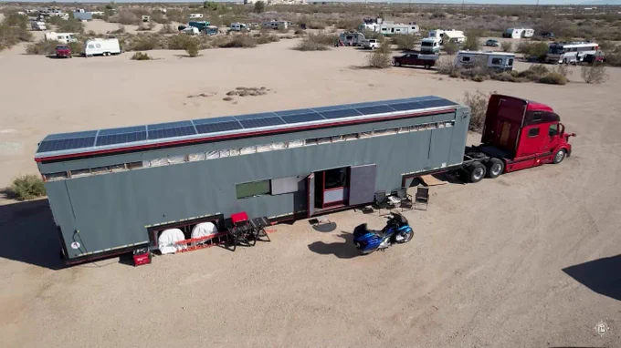 A 73-foot 18-wheeler converted into a not-so-tiny retirement home