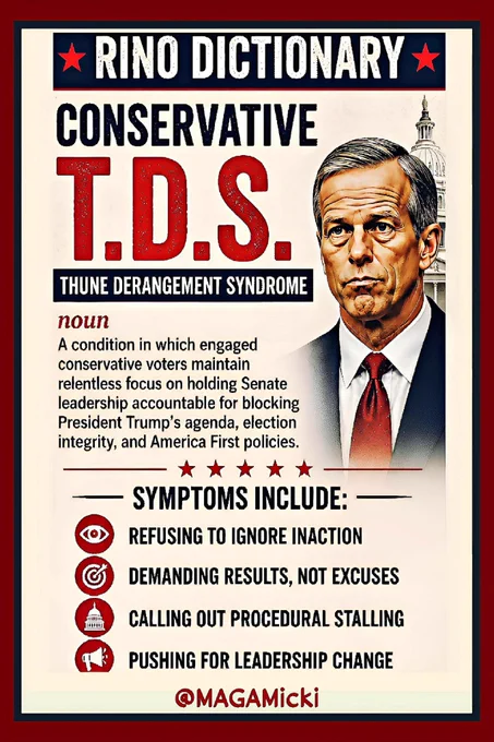 Thune Derangement Syndrome meme 