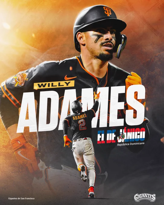 Gráfica de Willy Adames en uniforme de los Gigantes