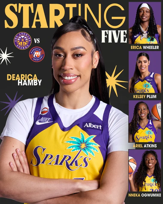 Starting Five vs Mercury: EW, KP, AA, NO, & DH. 