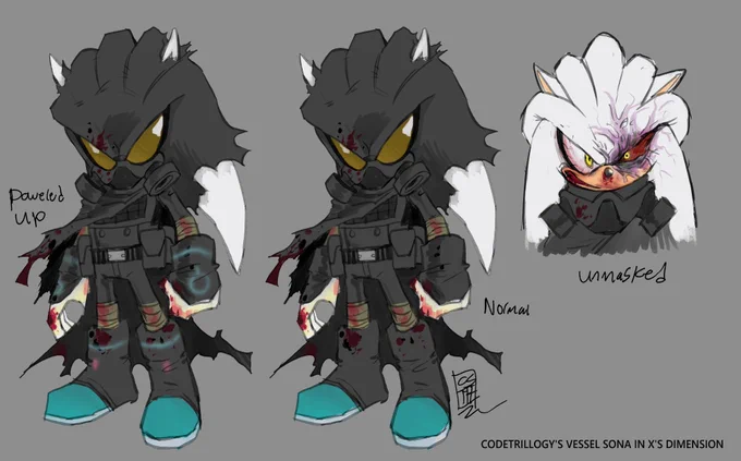 Oh great this ones pretending to be a superhero, whats with the get up? Anyways, He's got some kinda black mask on, yellow glasses, a respirator, a shaw and a cloak, a shabby bullet proof vest, utility belt, and really tight spandex, and who knows whatever else he's got in there