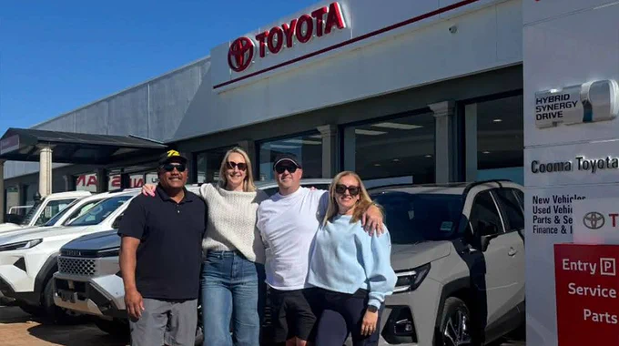 Eddie Taungakava, Tegan Taungakava, Nathan Hayes and Grace Hayes of Cooma Automotive