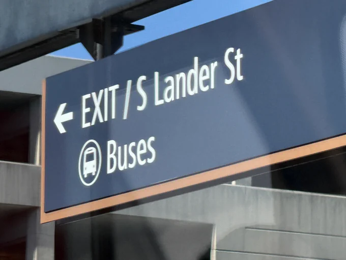 Sign pointing to S Lander St