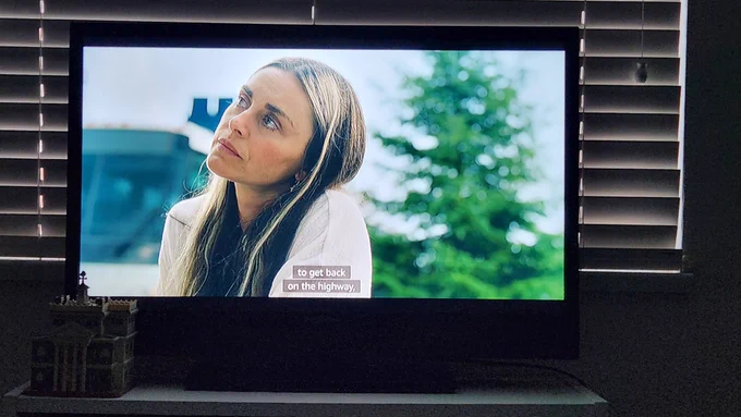 tv showing a still from the tv show "from"