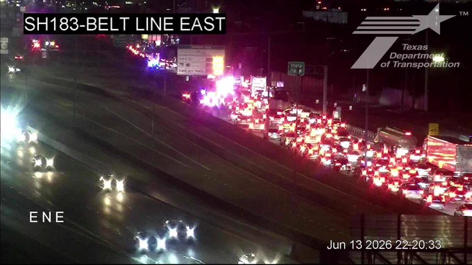 Traffic backed up on highway