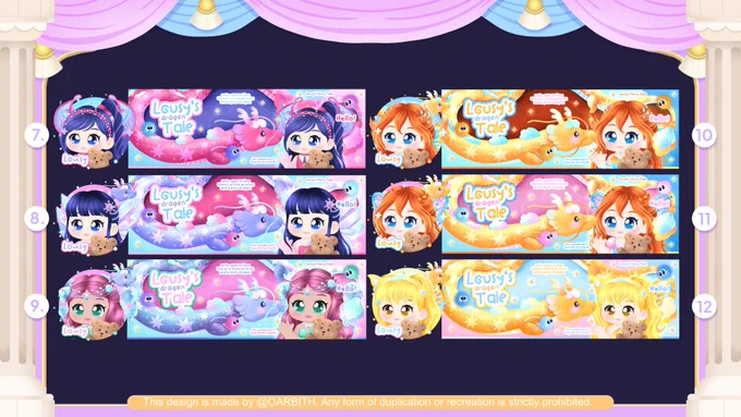 1. Flora 1
2. Flora 2
3. Stella 1
4. Aisha 1
5. Tecna 1
6. Tecna 2
7. Musa 1
8. Musa 2
9. Aisha 2
10. Bloom 1
11. Bloom 2
12. Stella 2