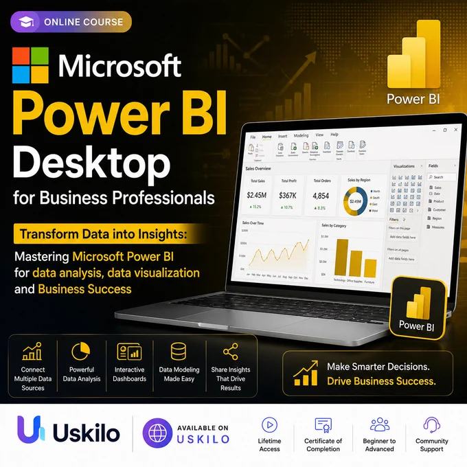 Microsoft Power BI Desktop for Business Professionals
https://uskilo.com/course/microsoft-power-bi-desktop-for-business-professionals
#powerbi #business #intelligence #onlinecourse #free #sekharmetla #uskilo 